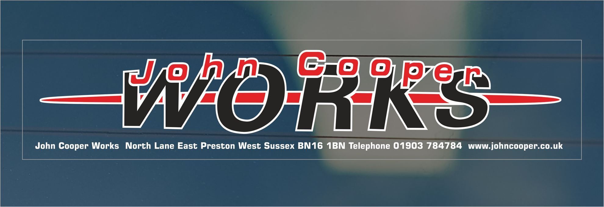 Zen Graphics - John Cooper Works - West Sussex Dealer rear glass Sticker