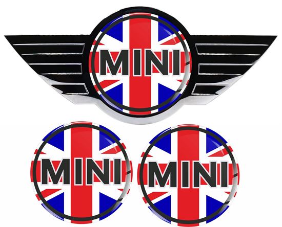 Picture of MINI R55 R56 R57 rear and Bonnet Badge Gel overlays