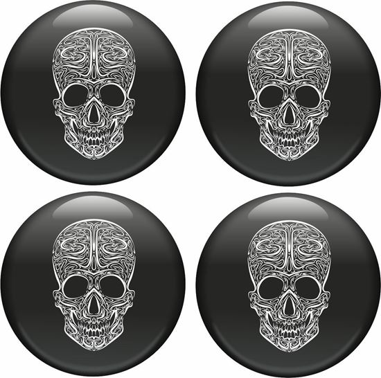 Picture of Skull Tribal Wheel centre Gel Badges