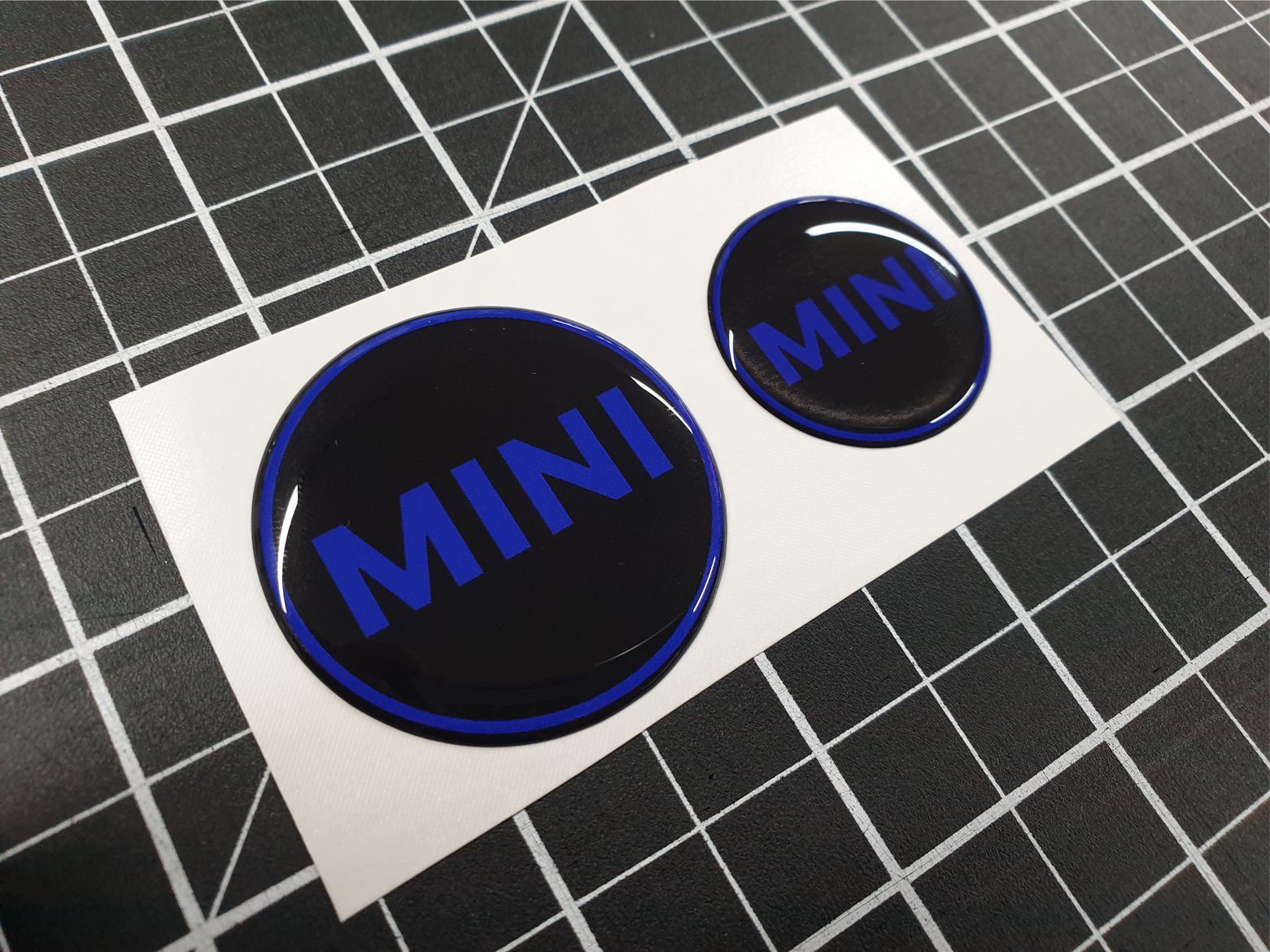 Zen Graphics - MINI R55 R56 R57 rear and Bonnet Badge Gel overlays