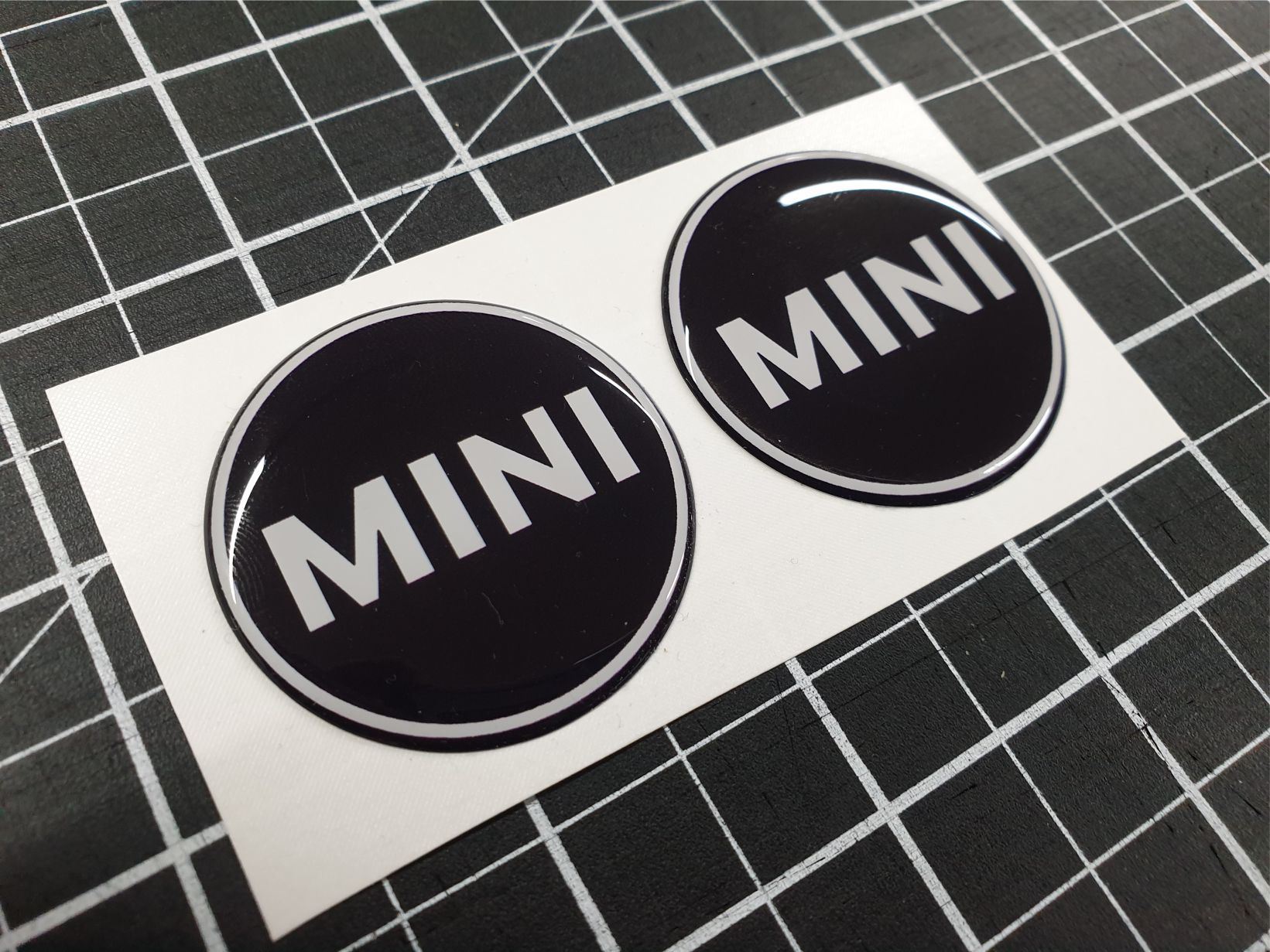 Zen Graphics - MINI R55 R56 R57 rear and Bonnet Badge Gel overlays