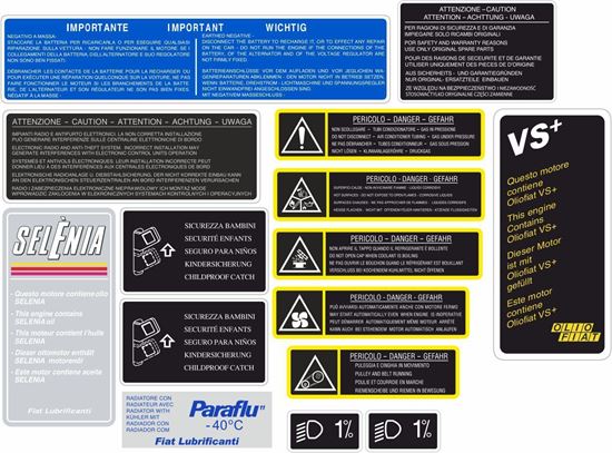 Picture of Lancia Delta HF 8v / 16v Evolution Engine Bay Stickers / Decals
