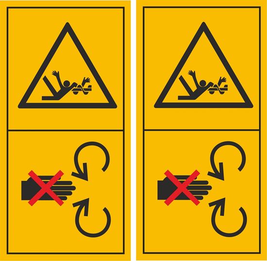 Picture of Never reach into rotating Auger Decals  / Stickers