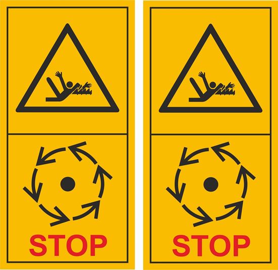 Picture of Danger of rotating Shaft Decals / Stickers