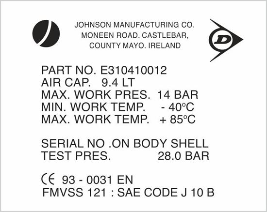 Picture of Range Rover 3.9 / 4.2 eas tank information replacement Decal / Sticker