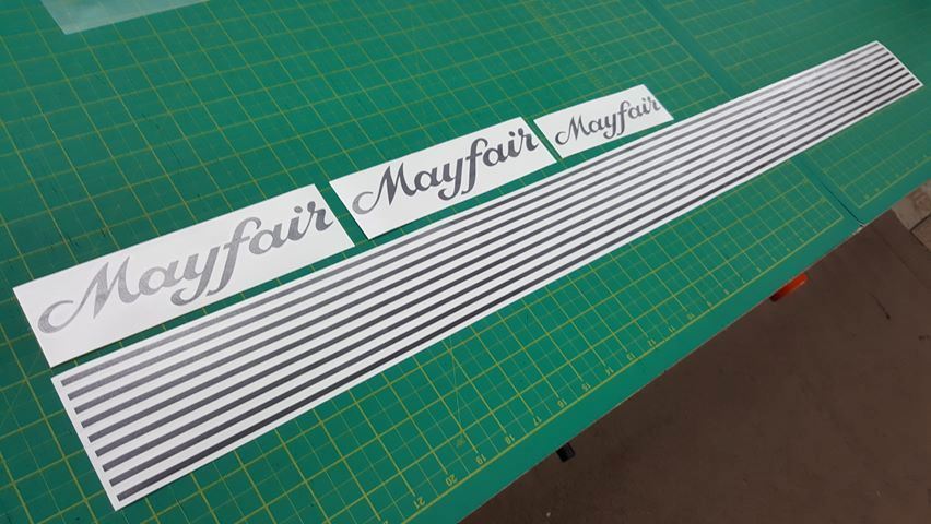 Zen Graphics - Mini Mayfair replacement side & rear Decals and Stripes