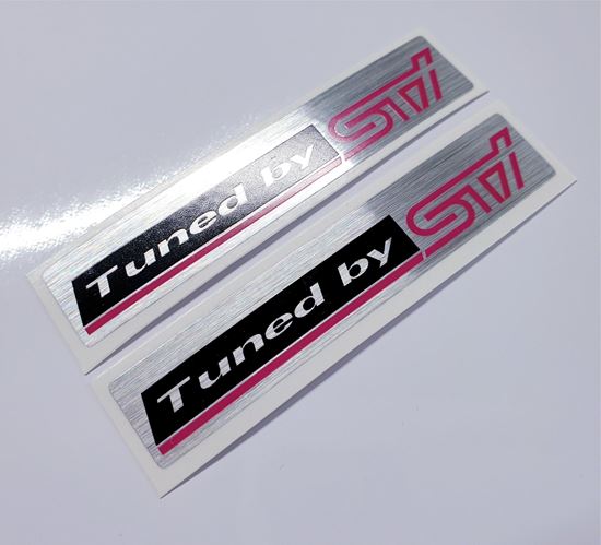 Picture of Tuned by STi engine bay Foil Decals  / Stickers