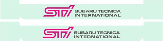 Picture of Impreza STi Door Decals  / Stickers PINK / ANTHRACITE
