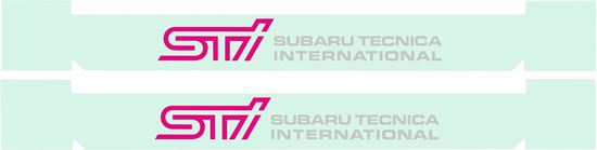 Picture of Impreza STi Door Decals  / Stickers PINK / SILVER