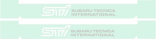 Picture of Impreza STi Door Decals  / Stickers WHITE / SILVER
