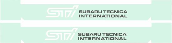 Picture of Impreza STi Door Decals  / Stickers WHITE / ANTHRACITE