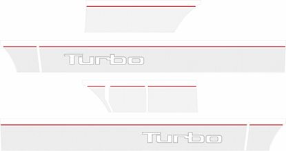 Picture of MG Metro Turbo replica SIlver replacement side Stripes / Decals