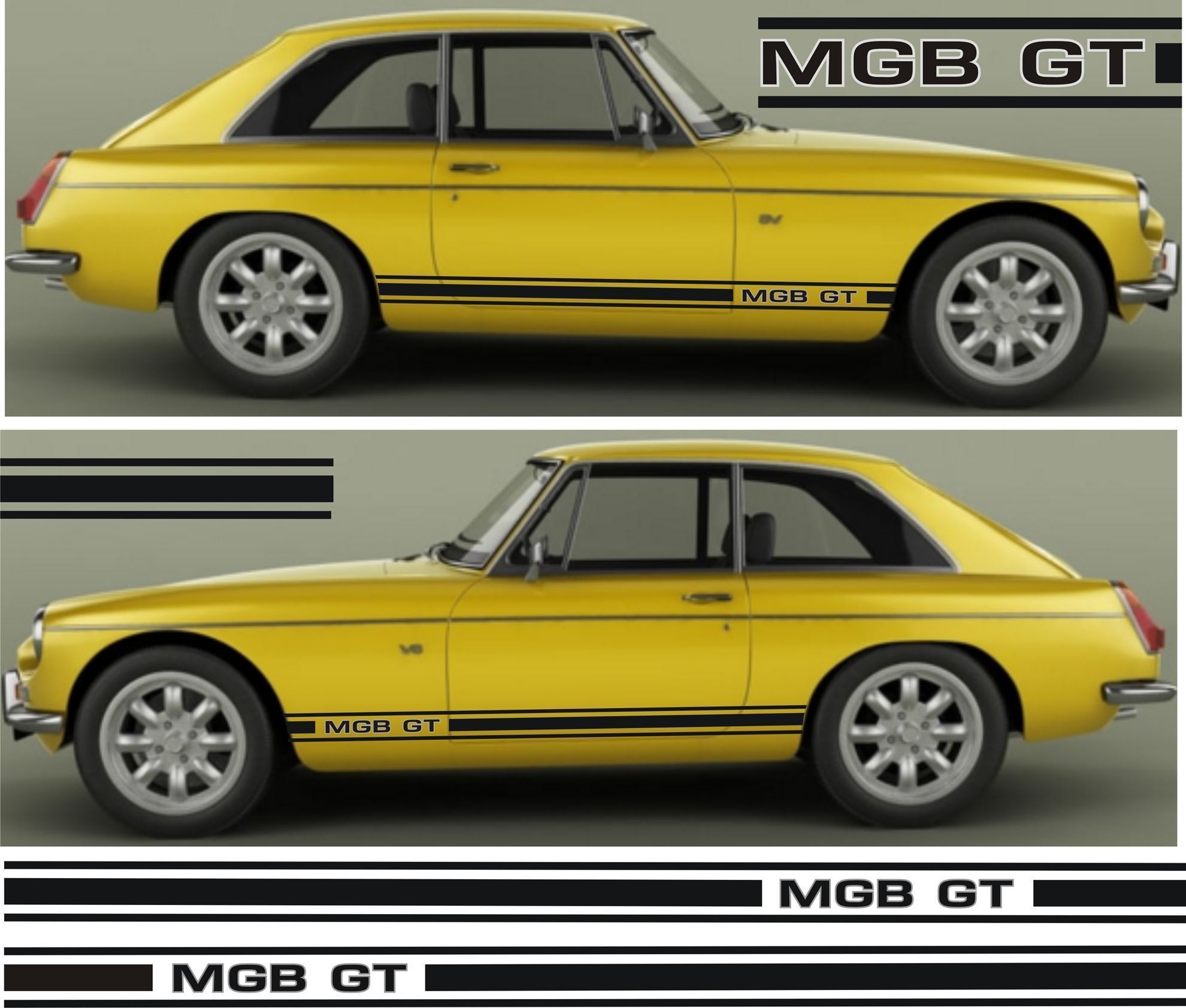 Zen Graphics - MGB GT V8 1962 - 1980 side Stripes