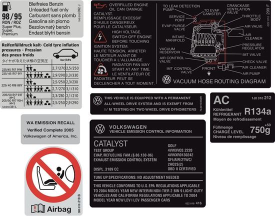Picture of VW MK4 Golf R32 replacement  Decals / Stickers