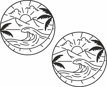 Picture of Sea Wave, Mountain and Sky Decals  / Stickers
