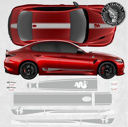Picture of side & over the top Stripes to fit Giulia / Quadrifoglio
