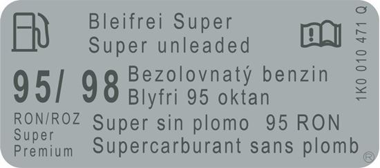 Picture of Audi 95 98 Ron Super Unleaded Petrol replacement Decal / Sticker