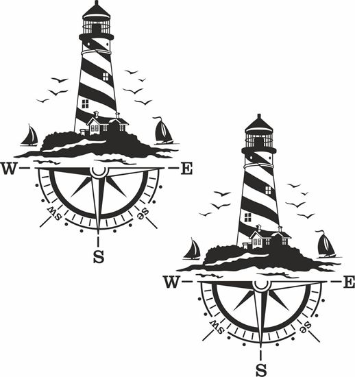 Picture of Compass / Lighthouse Decals  / Stickers