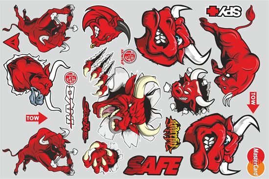 Picture of Red Bull Track and street race sponsor Sticker Sheet