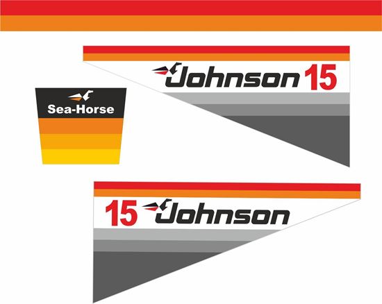 Picture of Johnson  Sea Horse 15 replacement Engine Cover Decals / Stickers