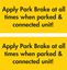 Picture of "Apply Park Brake at all times..." Trailer Decals / Stickers