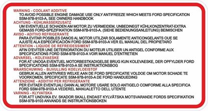 Picture of Ford Escort XR3 MK3, Capri MK3 Coolant replacement  Decal / Sticker