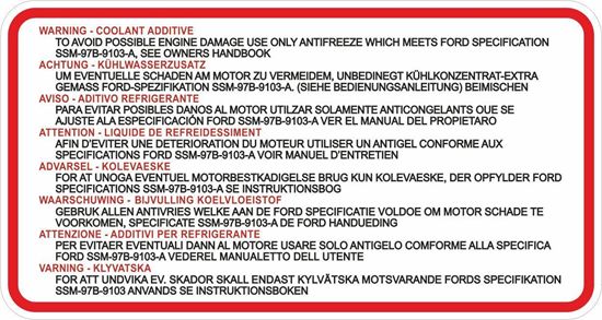 Picture of Ford Escort XR3 MK3, Capri MK3 Coolant replacement  Decal / Sticker