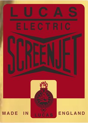 Picture of BMC, Wosley, Jaguar E-Type, / S-Type Lucas Screen Jet Washer Bottle Decal / Sticker