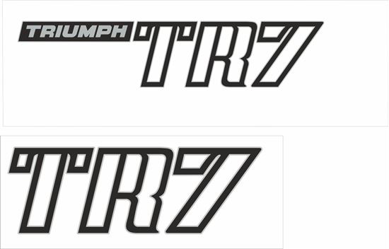 Picture of Triumph TR7 Silver outlined rear and bonnet replacement Decals / Stickers