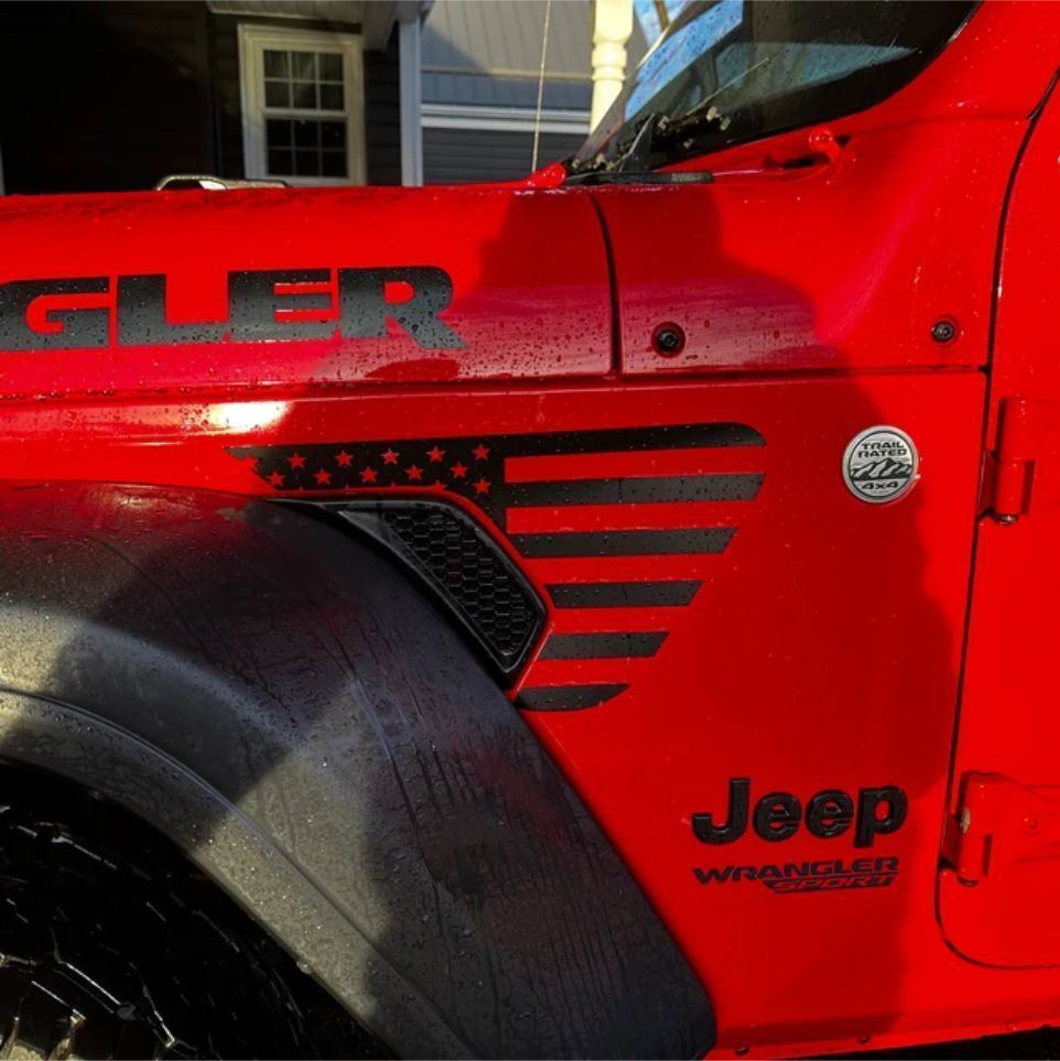 Zen Graphics Jeep Wrangler JL 2018 2023 Fender Vent American Flag
