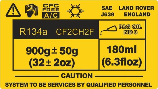 Picture of Range Rover Classic soft dash Air Conditioning Caution Decal / Sticker