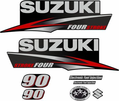 Picture of Suzuki DF90 90hp Four Stroke - 2010 - 2013 outboard engine  Decals  / Stickers