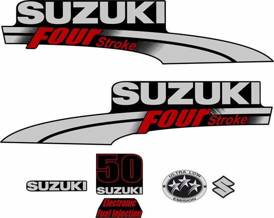 Picture of Suzuki DF50 50hp Four Stroke - 2003 - 2009 outboard engine  Decals  / Stickers