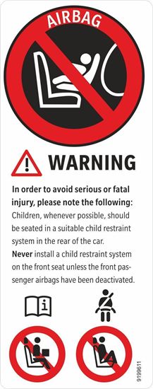 Picture of Mini R Series Passengers Air Bag instruction Label / Sticker