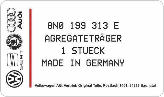 Picture of VAG Aggregate carrier replacement Decal / Sticker