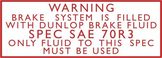 Picture of Land Rover Defender Series 1 / 2/ 2a / 3 Dunlop Brake Fluid Reservoir Decal / Sticker