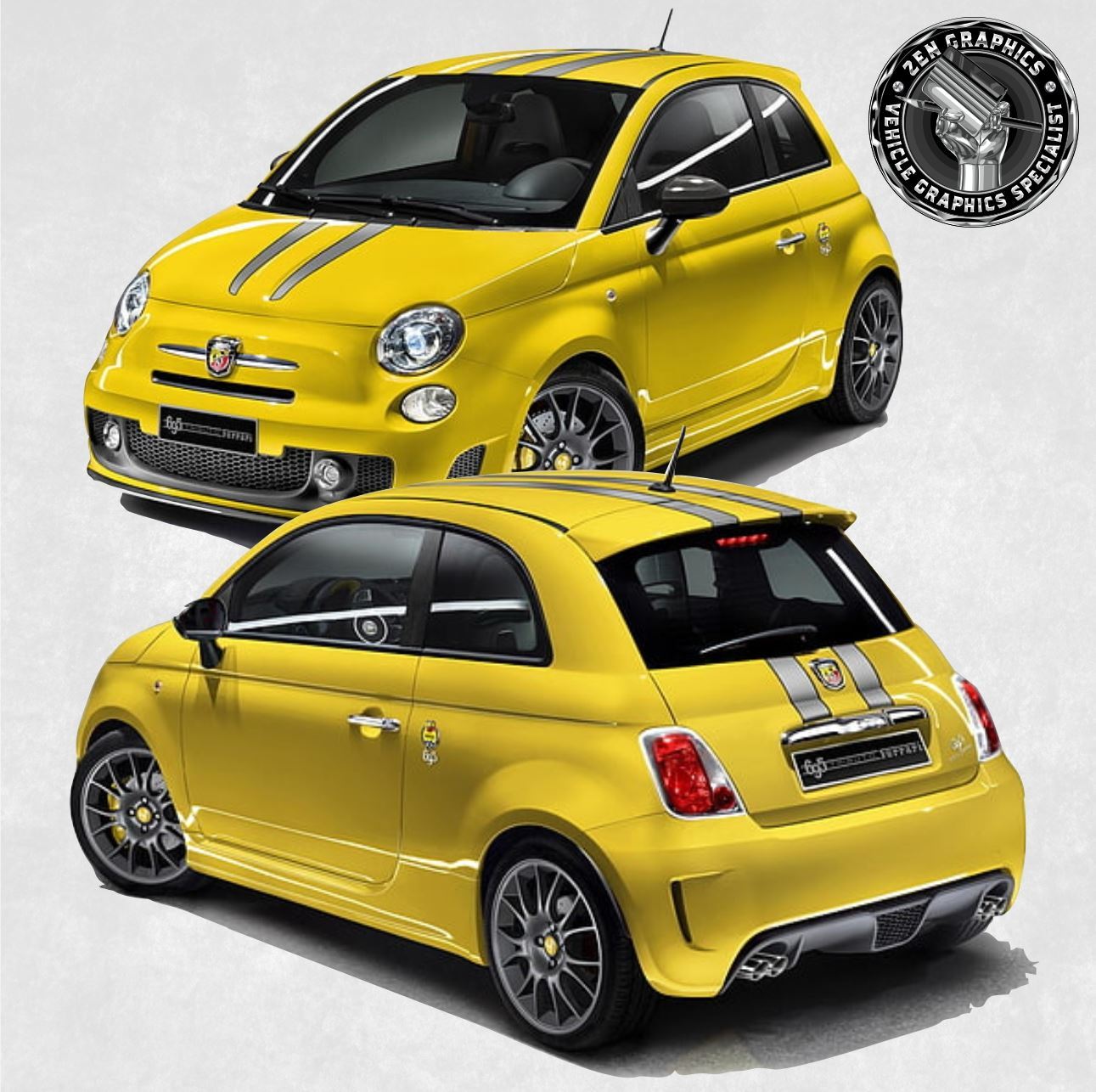 Zen Graphics Abarth 695 Tributo Ferrari over the top Stripes EXACT