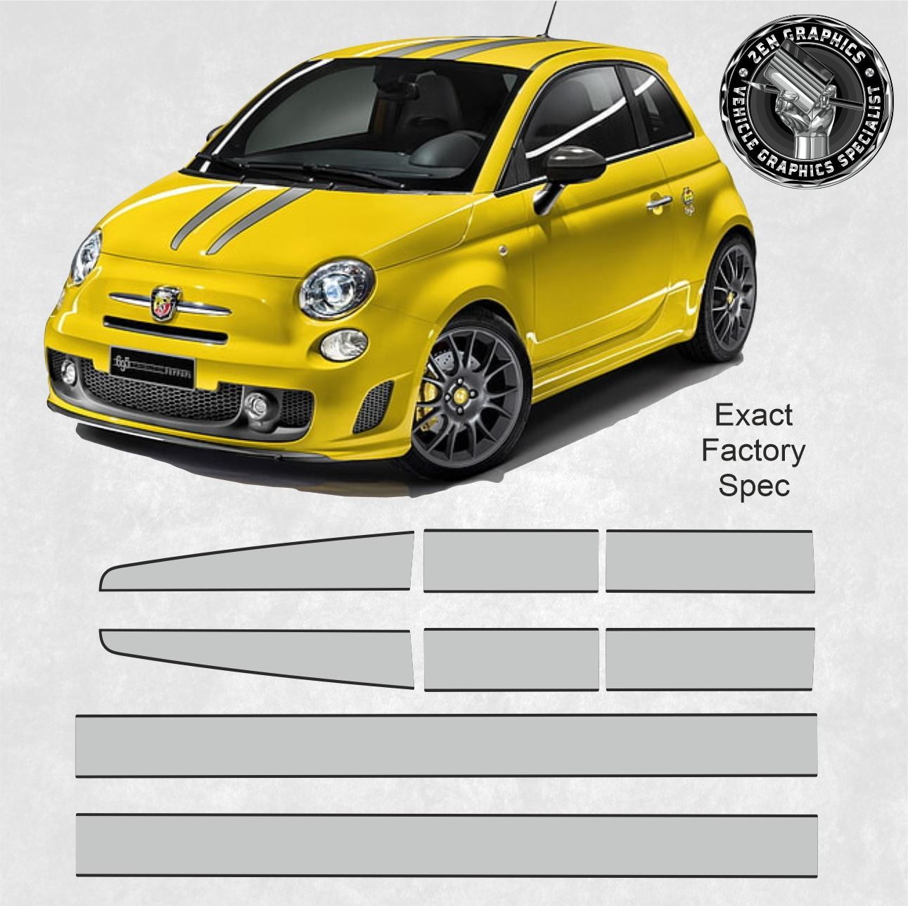 Zen Graphics Abarth 695 Tributo Ferrari over the top Stripes EXACT