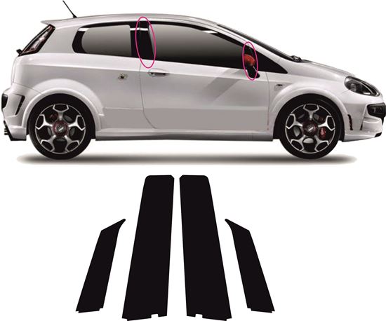 Picture of Fiat Punto Grande / Abarth 3 Door B Pillar replacement Decals / Vinyl