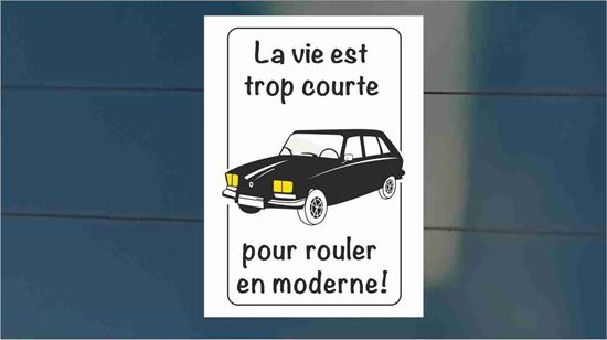 Picture of Renault 16 la vie est trop courte rear Glass Decal / Sticker