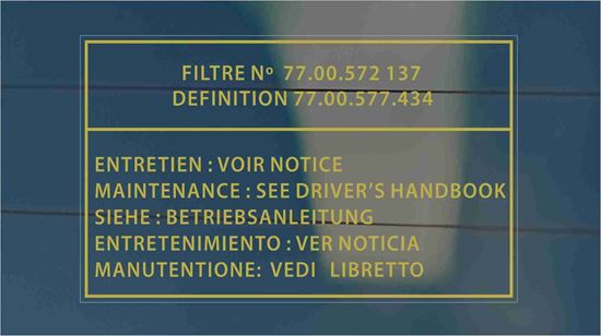 Picture of Renault 16 TX Air Filter replacement Glass Decal / Sticker