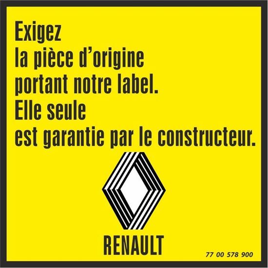 Picture of Renault Classic  "Demand the original part" replacement Decal / Sticker