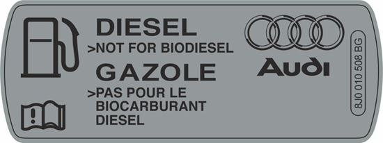 Picture of Audi A3 / Q3 Diesel Fuel Filler replacement Decal / Sticker