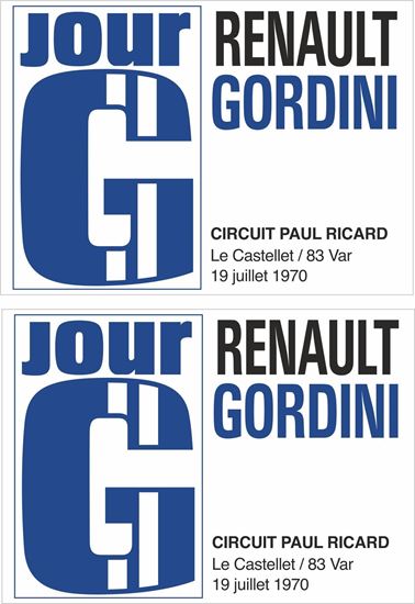 Picture of Renault Gordin Circuit Paul Ricard 1970 Decals / Stickers