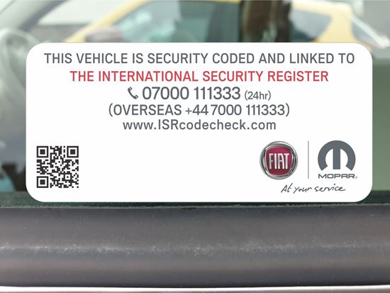 Picture of Fiat Security Coded and Linked replacement Glass Decals  /Stickers