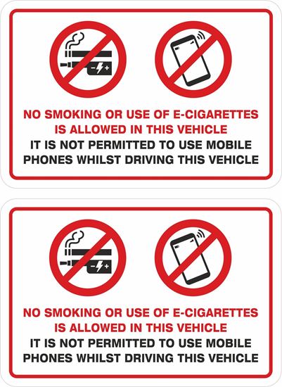 Picture of Van / Lorry "No Smoking Or use of E-Cigarettes" Decals / Stickers
