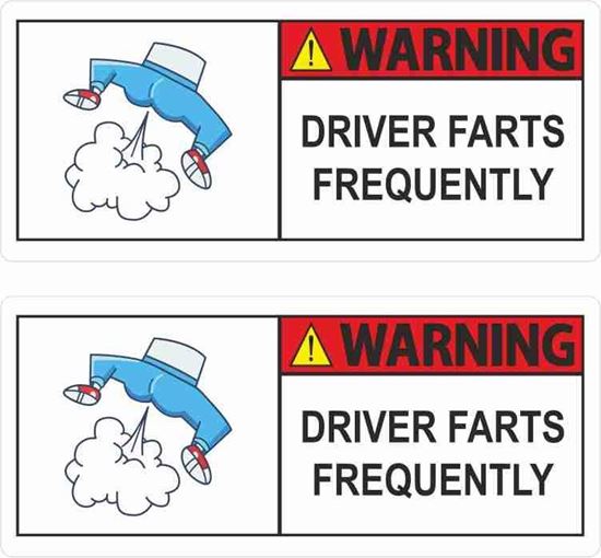 Picture of Warning Driver Farts Frequently Decals / Stickers