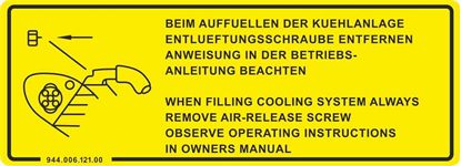 Picture of 944 Turbo Cooling system instruction replacement Decal / Sticker