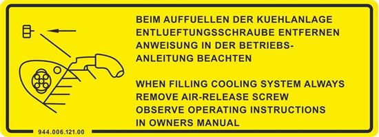 Picture of 944 Turbo Cooling system instruction replacement Decal / Sticker