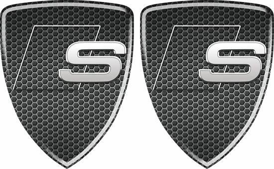 Audi Quattro Sport S Line Decal Sticker – Pair (2) In Glossy White/Red